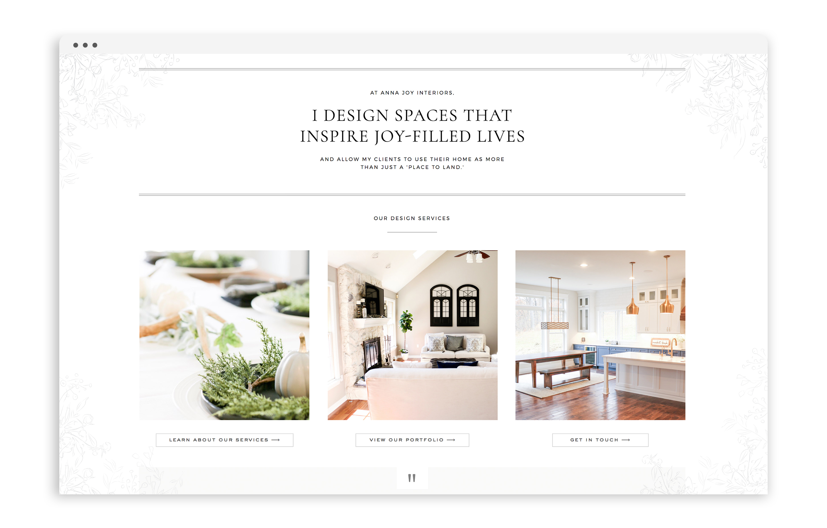 Anna Joy Interiors - Showit Web Design for Interior Designer - With Grace and Gold - 4