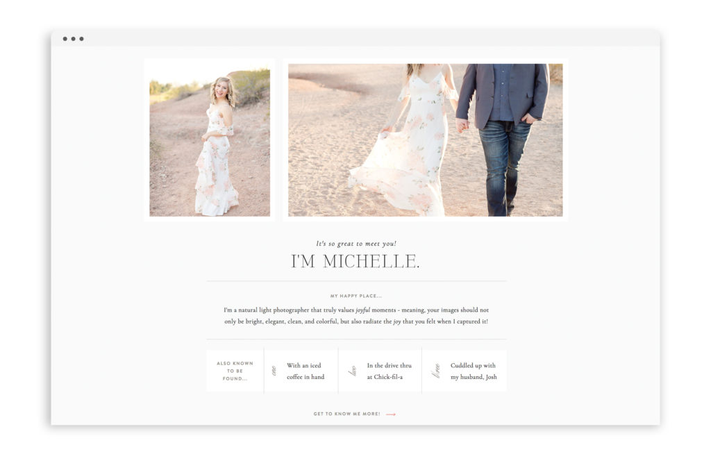 Michelle Joy Photography - Custom Logo Design, Stationery Design, Showit Web Design for Photographer - With Grace and Gold
