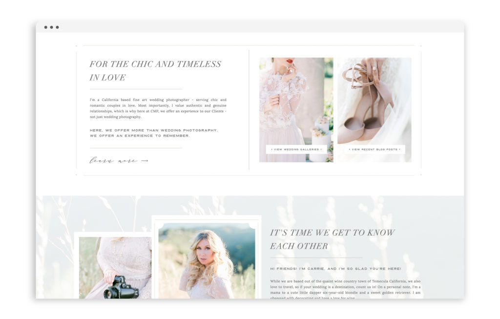 Carrie McGuire Photography - Custom Brand and Showit Web Design Website by With Grace and Gold - 4
