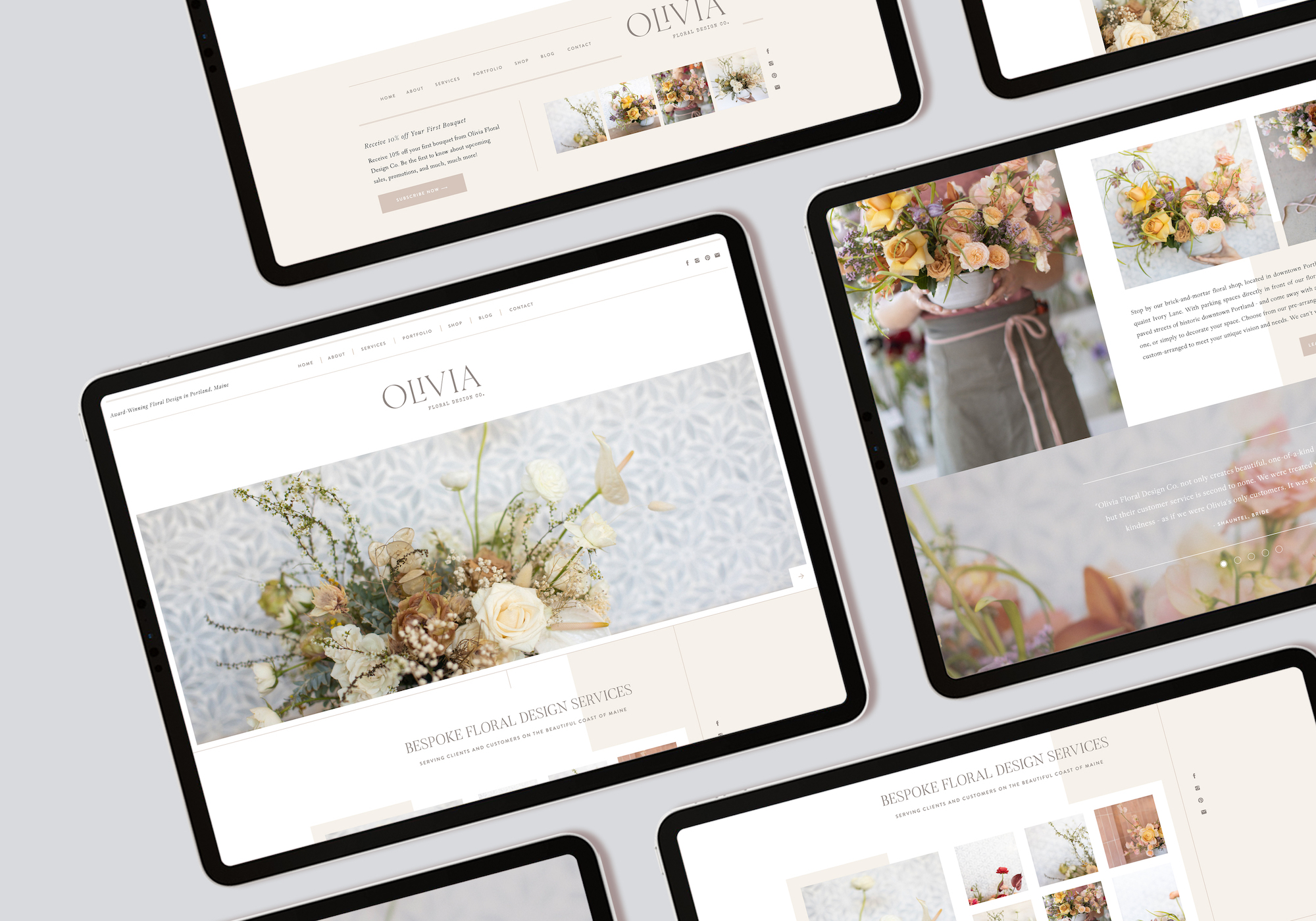 Olivia - Showit Website Template for Floral Designers Wedding Professionals Photographers Planners and More - 1